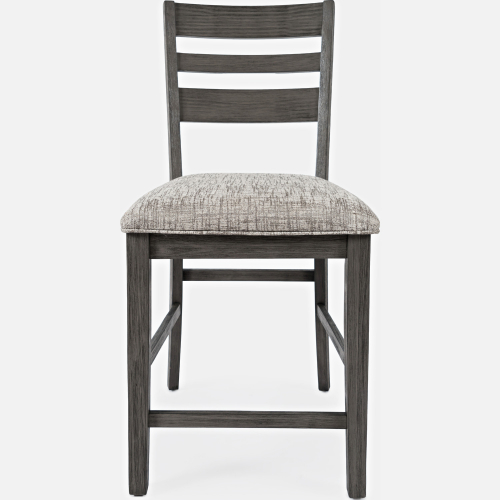 Altamonte Ladderback Counter Stool in Brushed Grey & Fabric (Set of 2)